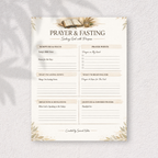 Prayer & Fasting Printable | Guided Spiritual Worksheet