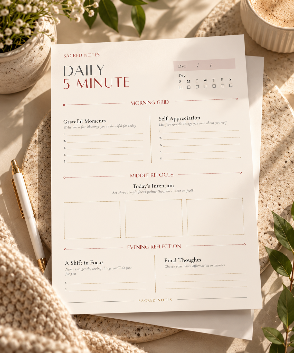 Daily 5 Minute Page